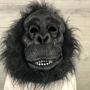Gorilla Head, Halloween Adult Mask, Costume, Black, opening in eyes, nose, mouth